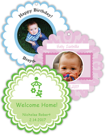 Baby Scalloped Circle Hang Tags