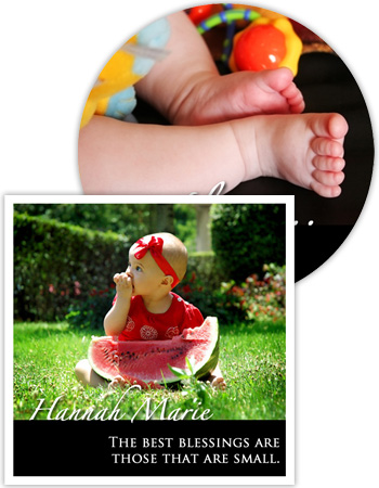 Baby Photo Labels with Text