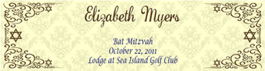 Traditional Water Bat Mitzvah Label