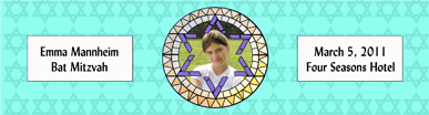 Mosaic Water Bat Mitzvah Label