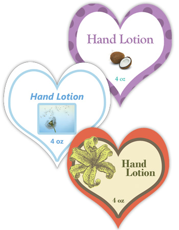 Heart Bath and Body Labels