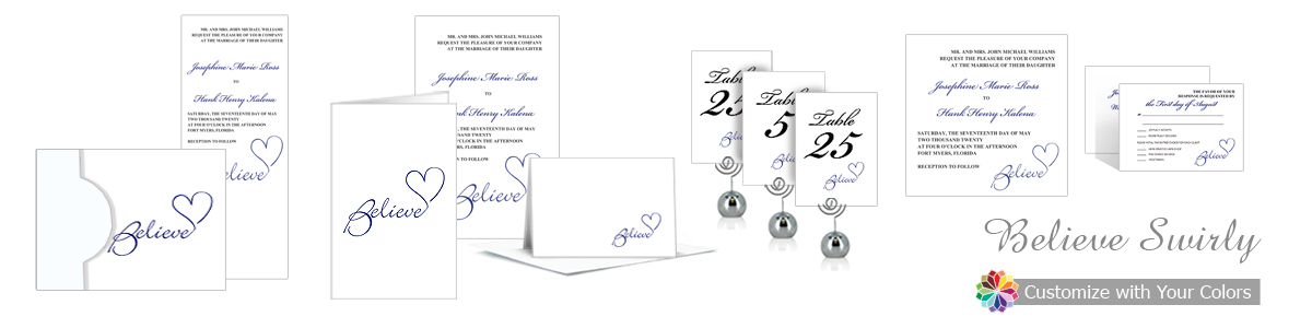 Believe Swirly Wedding Invitation