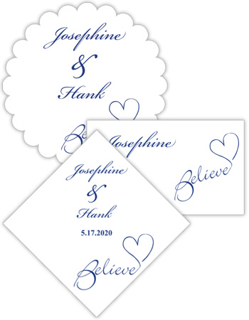 Believe Swirly Wedding Labels