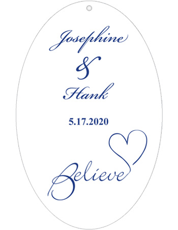 Believe Swirly Wedding Hang Tag