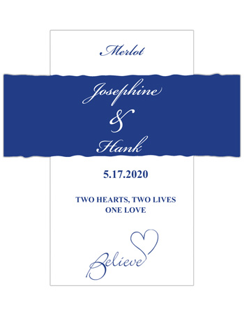 Believe Swirly Wine Wedding Labels