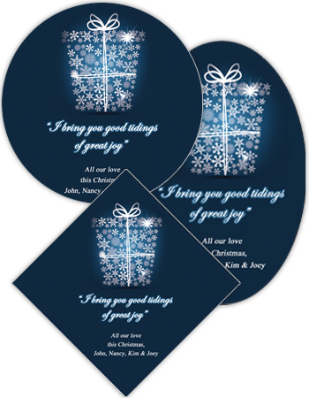 Big Present Ribbon Christmas Labels