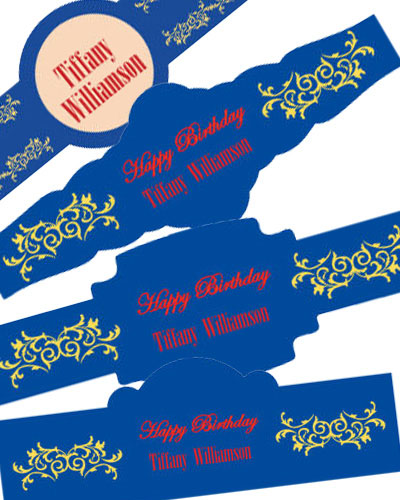 Border Birthday Cigar Band Labels