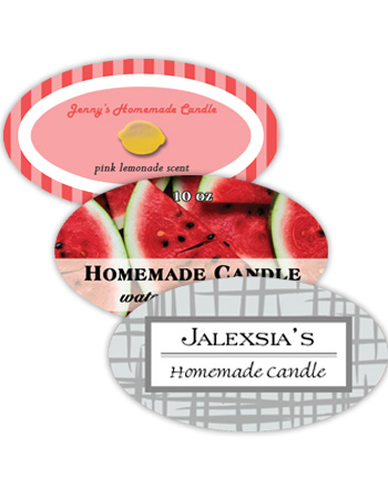 Candle Horizontal Oval Labels