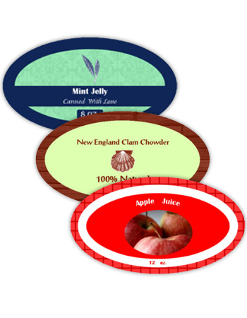 Horizontal Oval Canning Labels