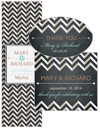 Chalkboard Chevron Wedding Labels