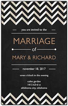 Chalkboard Chevron Wedding Invitations