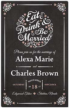 Chalkboard EatDrink Wedding Invitations