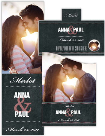 Romantic Photo Chalkboard Wedding Labels