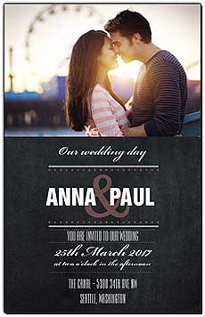 Chalkboard Photo Wedding Invitations