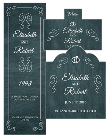 Chalkboard Rings Wedding Labels