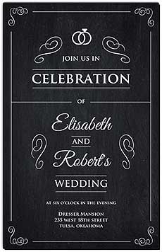 Chalkboard Rings Wedding Invitations