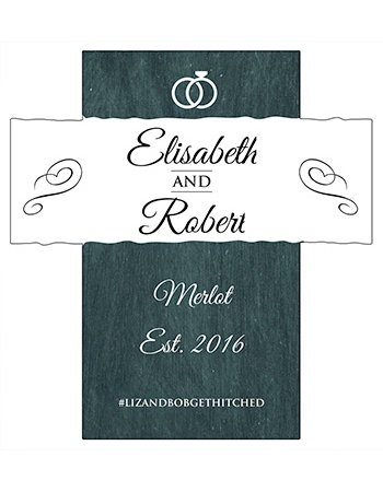 Chalkboard Rings Wine Wedding Labels