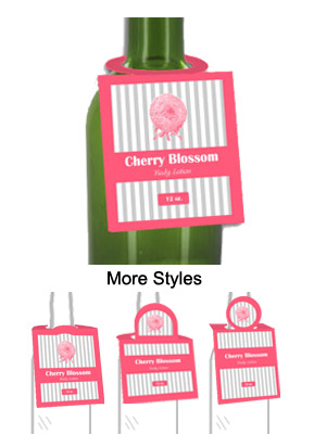 Cherry Blossom Body Lotion Bottle Neck Tags