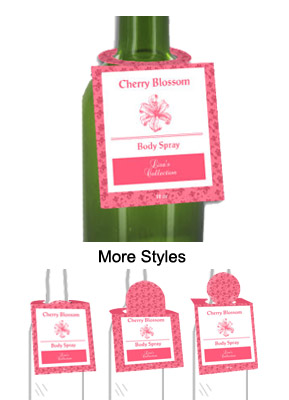 Cherry Blossom Body Spray Bottle Tags