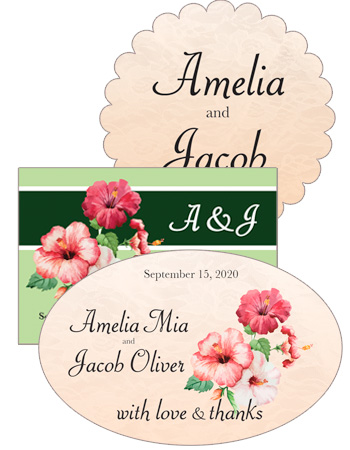 Coralbell Lace Wedding Labels