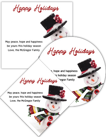 Corner Snowman Christmas Labels