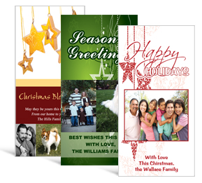 4" x 8" Shining Stars Christmas Cards with photo - family style