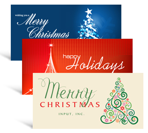 8" x 4" Decorated Tree Holiday Greeting Cards - business style