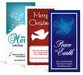 4" x 8" Doves Holiday Greeting Cards - business style