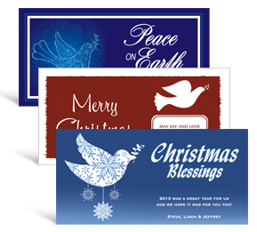 8" x 4" Doves Holiday Greeting Cards - business style