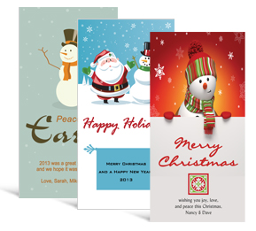 4" x 8" Frosty and Snow Holiday Greeting Cards - business style
