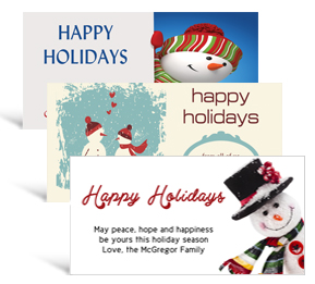 8" x 4" Frosty and Snow Holiday Greeting Cards - business style