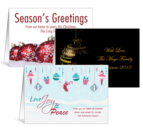 7.875" x 5.50" Folded Ornaments Holiday Greeting Cards - Business Style