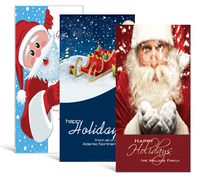 4" x 8" Santa Claus Holiday Greeting Cards - business style