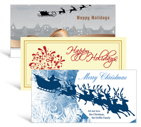 8" x 4" Santa Claus Holiday Greeting Cards - business style