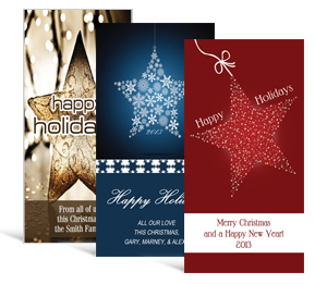 4" x 8" Shining Stars Holiday Greeting Cards - business style