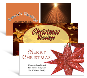 8" x 4" Shining Stars Holiday Greeting Cards - business style