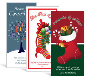 4" x 8" Stockings Holiday Greeting Cards - business style