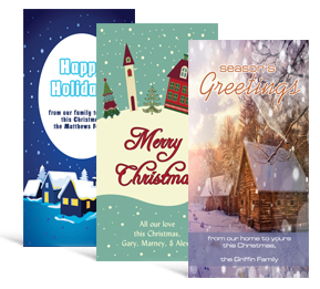 4" x 8" Winter Scenes Holiday Greeting Cards - business style