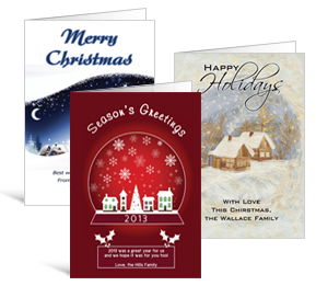 5.50" x 7.875" Folded Winter Scenes Holiday Greeting Cards - Business Style