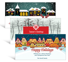 8" x 4" Winter Scenes Holiday Greeting Cards - business style