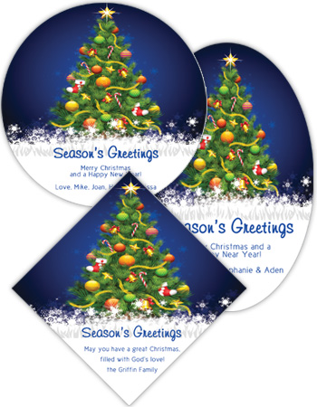 Decorated Christmas Tree Labels