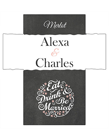 Eat Drink be Married Chalkboard Wine Wedding Labels