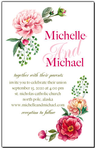 Floral Elegant Summer Poppy Wedding Invitations