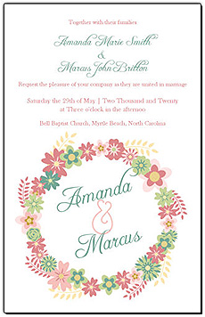 Floral Infinity Floral Wreath Wedding Invitations