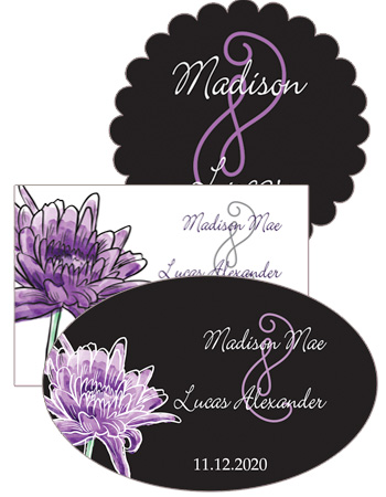 Floral Lovely Lavender Wedding Labels