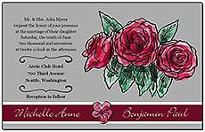 Floral Sweet Botanical Rose Wedding Invitations