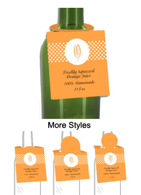 Fresh Squeezed Orange Juice Bottle Tags