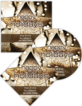 Gold Star Christmas Labels