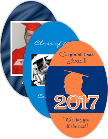 Graduation Vertical Oval Labels