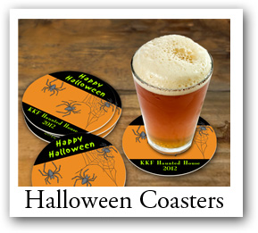 Halloween Drink Coasters, Personalized Halloween Beverage
